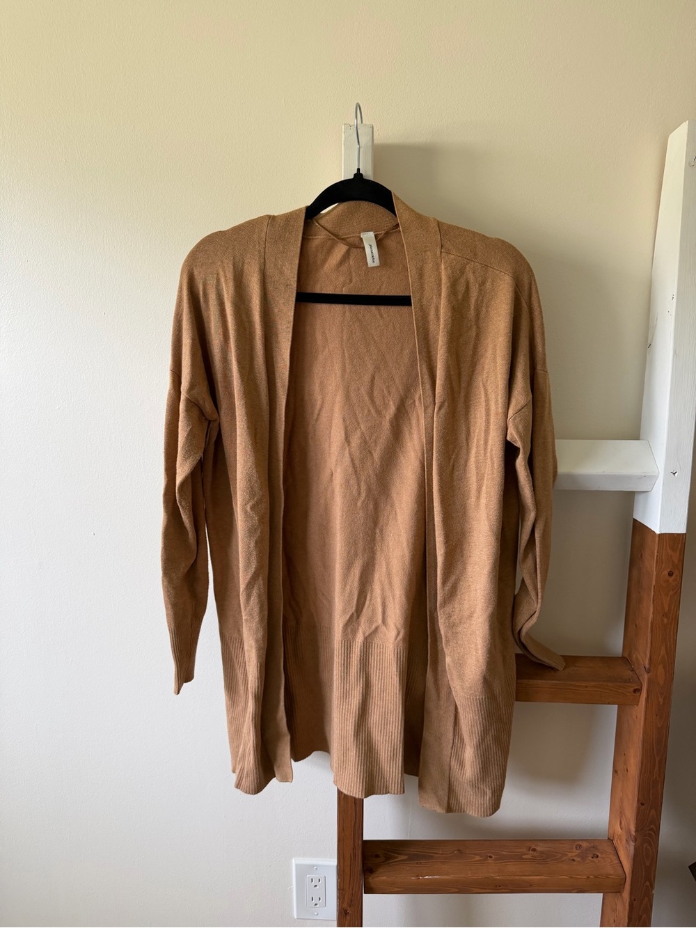 Open-Front Camel Cardigan Sweater for Women